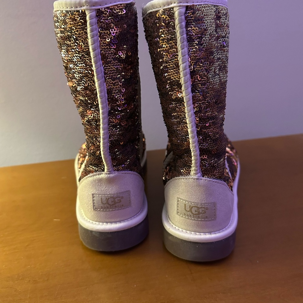 UGG Sparkling Sequin Boots with Faux Fur - Picture 4 of 7